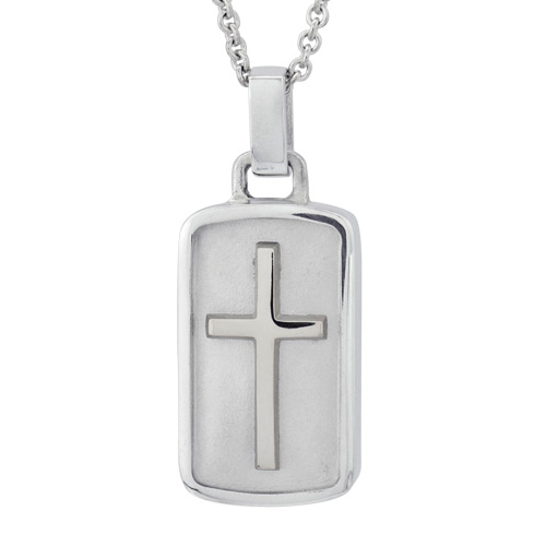 Cross Tag Sterling Cremation Pendant